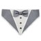 Dog Bandana with Bow Tie - "Gray Tuxedo with Gray Bow Tie" - Extra Small to Large Dog - Slide on Bandana - Over The Collar - AA product 1